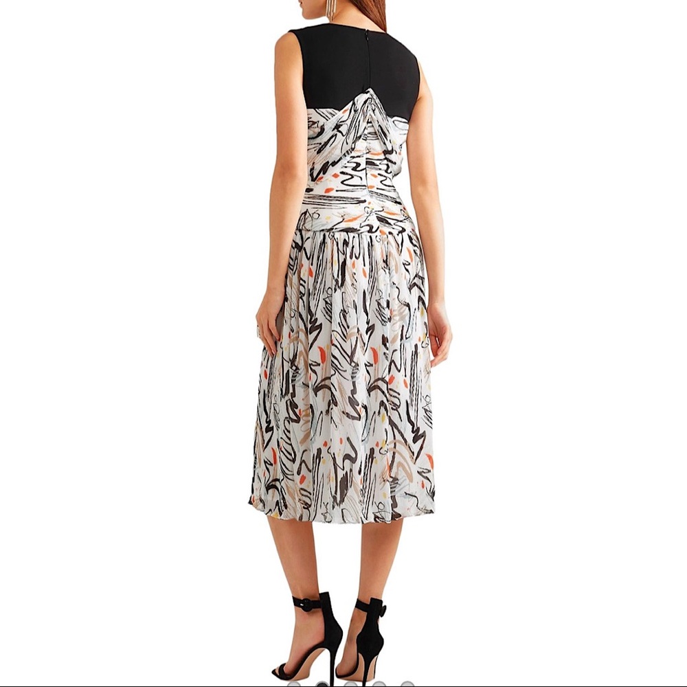 Adeam- NWT! Midi Combo Print Shoulder Detail Dress - Picture 3 of 16